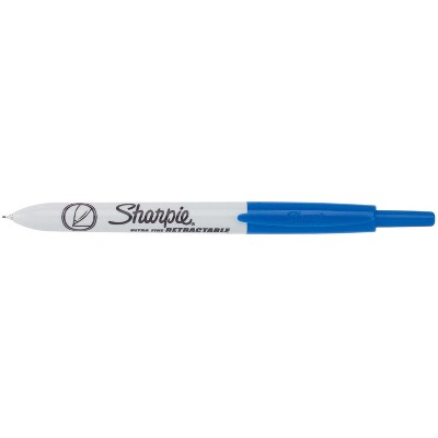 Sharpie Retractable Permanent Marker, Ultra Fine Tip, Blue, pk of 12