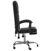 vidaXL Adjustable Reclining Office Chair - Black Faux Leather, Swivel Design, Metal Frame, Rolling Castors, Easy-Clean Upholstery - 4 of 4