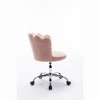 Velvet 360° Swivel Shell Chair With Metal Legs, Height Adjustable Computer Desk Chair for Living Room Office - 4 of 4