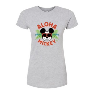 Women's - Disney - Aloha Mickey Fitted Graphic T-Shirt - 1 of 3