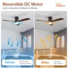52 Inch Flush Mount Ceiling Fan with Remote Control, Wood Blades Modern Outdoor Ceiling Fans for Bedroom/Farmhouse/Patio/Indoor Quiet DC Motor - 2 of 4