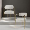 GDFStudio Felix Modern Chenill Upholstered Arm Chair with Gold Metal Frame(Set of 2) - 2 of 4