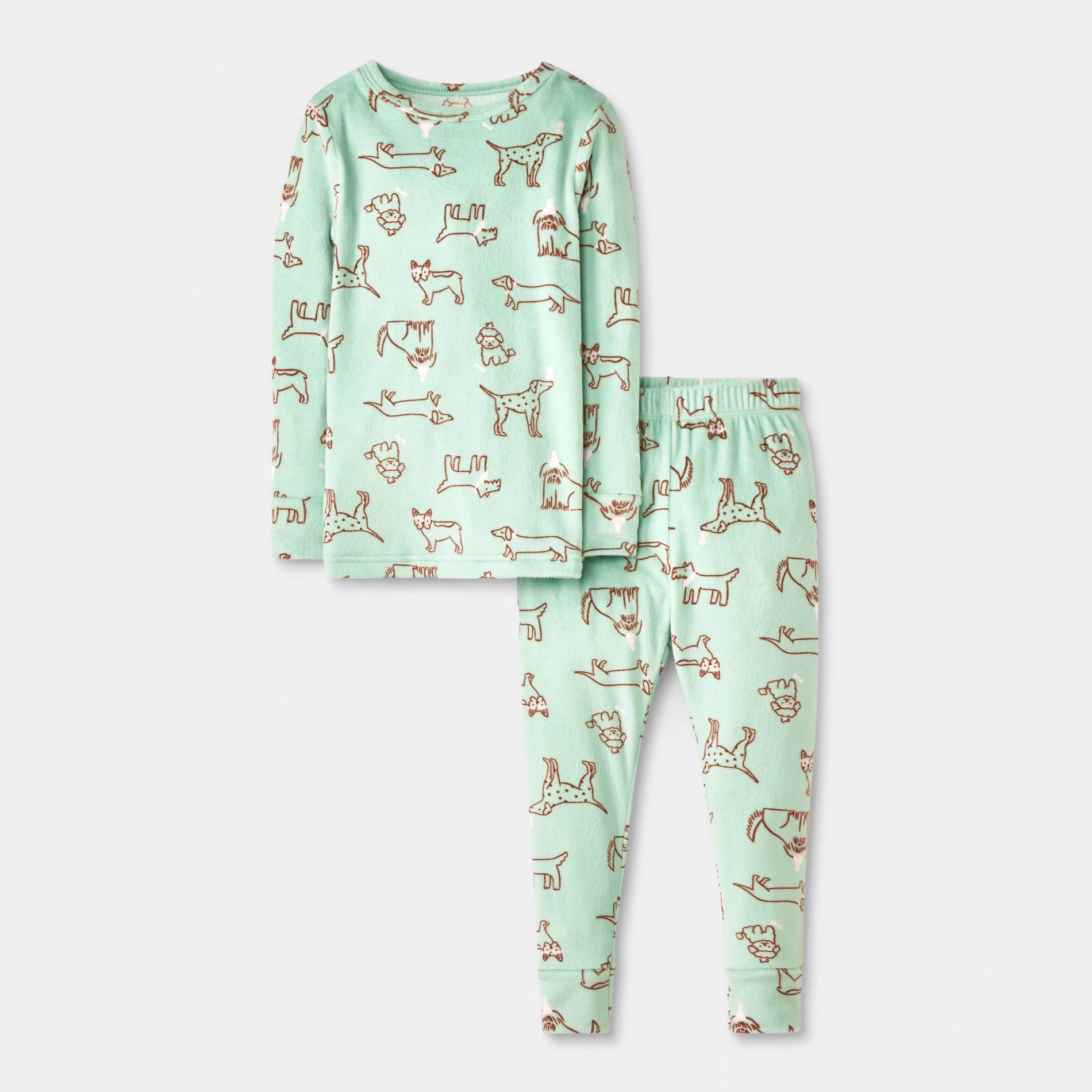 Toddler Girls' 2pc Snuggly Soft Snug Fit Pajama Set - Cat & Jack™ Light Green 2T