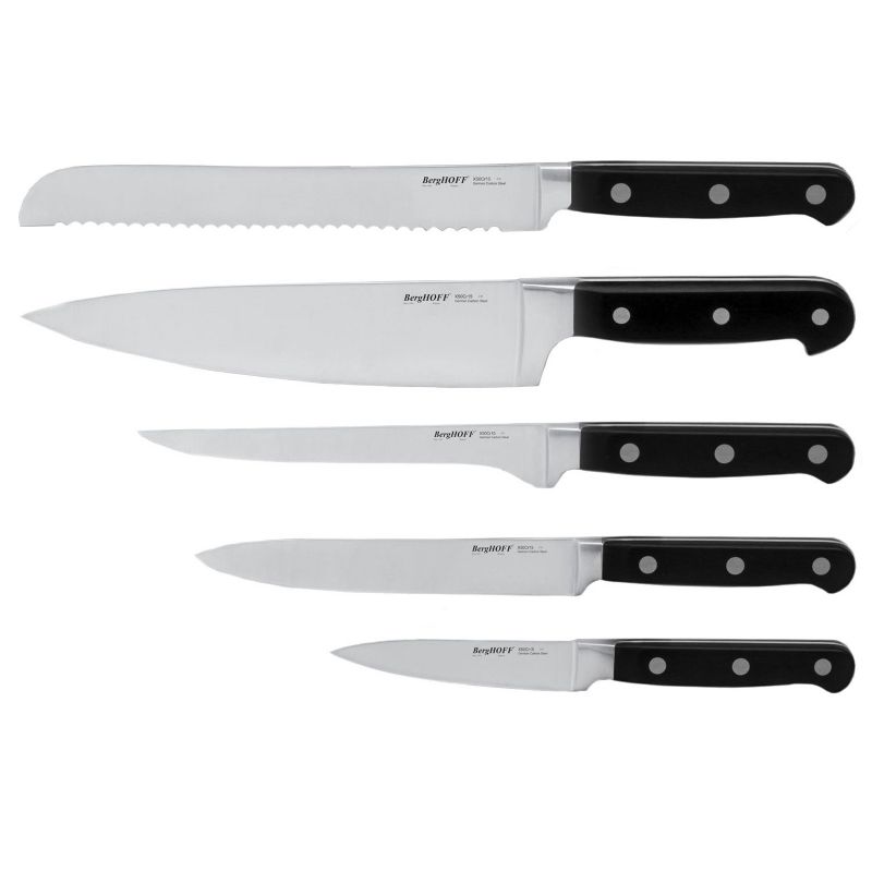 BergHOFF Contempo 6Pc German Steel Knife Set, Wood Case, 3 Stage Sharpener, 3 of 8