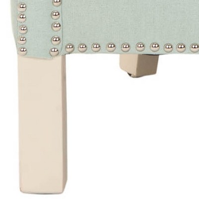 Robins Egg Blue Transitional Arm Chair with Silver Nail Heads
