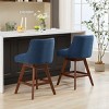 Height Swivel Bar Stools,Stool For Kitchen,Modern Wooden Fabric Bar Stools,High Footstool With Back At The Bar-Cuddlewood - 3 of 4