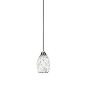 Toltec Lighting Paramount 1 - Light Pendant in  Brushed Nickel with 5" Black Fusion Shade - 1 of 1