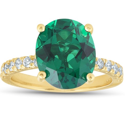 Pompeii3 Emerald & Diamond 3/8 Ct Ring 14k Yellow Gold - Size 8.5 : Target