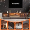 DOMETOUR Mid-Century Modern TV Stand with Power Outlet LED Lights and Storage, 71 Inch Media Console for TVs Up to 80 Inch for Living Room - 2 of 4