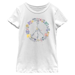 Girl's MTV My Peace Floral Logo T-Shirt - 1 of 4