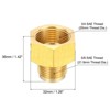 Unique Bargains Brass Reducer Gas Hex Coupling 45 Degree Flare Thread Tube Fittings - 2 of 4