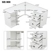 NicBex L-Shaped Corner Executive Desk with 3 Drawers&2 Open Shelves,Home Office Workstation for Study,Company&Living Room,Office Desk Furniture,White - 3 of 4