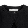 Hope & Henry Girls' Organic Cropped Milano Stitch Dressy Cardigan, Black Scallop Edge, 12-18 Months - 2 of 4