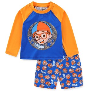 Blippi Boys UPF 50+ Rash Guard and Swim Trunks Swimsuit Set for Toddler and Big Kids - 6 - 1 of 4