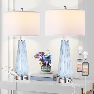 KTMBDW Touch Table Lamp for Bedroom, Small Bedside Lamp with USB Charging Port, 3 Way Dimmable Touch Control Nightstand Lamp for Living Room, Office - 1 of 4