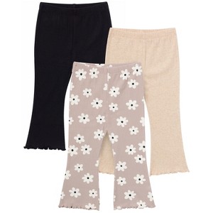 Gerber Baby and Toddler Girls' 3-Pack Textured Flare Leggings - 1 of 4