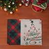 Unique Bargains Christmas Place Mats Linen Red Green Beige White 13"x17.7" 2 Pcs - 2 of 4