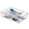 iDESIGN Linus Kitchen Drawer Organizer for Kitchen Utensils and Tools Clear: Plastic Storage, 12" x 8" x 3", Hand Wash - image 3 of 4