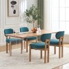 Upholstered Wood Dining Chairs Set of 2,Modern Fabric Padded Seat Kitchen Side Chairs with Rubberwood Frame–The Pop Home - 3 of 4