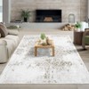 Vintage Distressed Area Rug, Machine Washable Rug for Living Room, Non-Slip Non-Shedding Floral Carpet, Low Pile Stain Resistant Rug - 3 of 4