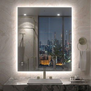 Apmir Super Bright 192 LEDs/m Back LED Lighted Anti-Fog Tempered Glass Bathroom/Vanity Mirror with ETL & 3-Year Warranty - 1 of 4