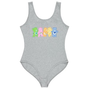 Ladies Care Bears Classic Bodysuit - Cheer Friend Funshine Good Luck Care Bears Racer Back Tank Top Bodysuit - 1 of 4