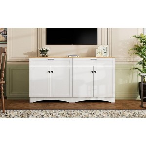 PAGED TV Stand for 85 Inch TV, Luxury Minimalism TV Console Table with Cabinets and Drawers for Living Room, Bedroom - 1 of 4