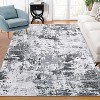 4x6 Washable Abstract Rug with Non-Slip Backing, Stain-Resistant Low Pile, Living Room, Bedroom, Dorm, Office, Playroom, Blue - 2 of 4