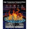 VEVOR Fire Glass, 10 LBS / 4.5 KG High-Temperature Resistant Fireplace Rocks, 1/2-Inch / 12.7 mm Reflective & Smokeless Firepit Glass Rock, Aqua Blue - 4 of 4