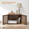 Cat Litter Box Enclosure with Shutter Doors, 31.5 Inch Hidden Litter Box Furniture as End Table, Rustic Brown and Black - 3 of 4