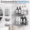 Attop Light Gray 5-Pack Rust-Resistant Stainless Steel Large Capacity Shower Shelves - No Drilling or Gluing Required Bathroom Storage Racks - 2 of 4