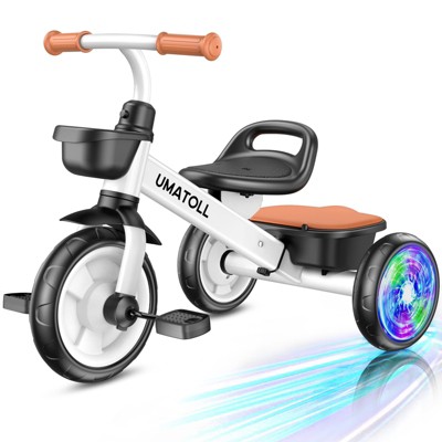Generic Tricycle for Toddlers 2-5 Year Old, Ajustable Toddler Bike Outdoor Toys, Birthday Gift for Boy Girl Age 2-4, Trike with Light up Wheels
