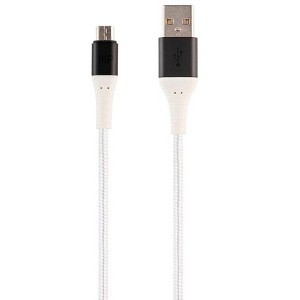 Monoprice USB 2.0 Micro B to Type A Charge and Sync Cable - 6 Feet - White, Durable, Nylon-Braid - AtlasFlex Series - 1 of 4