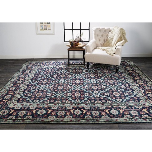 Knotted Mosaic Design Wool Area Rug, 6 X 8 Area Rugs Target