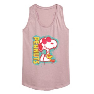 Women's - Peanuts - Peanuts Snoopy Woodstock Graphic Racerback Tank - 1 of 4