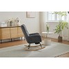 Modern Nursery Rocking Chair with Footrest, Teddy/Corduroy Upholstered Glider Chair with High Backrest & Solid Wood Legs - ModernLuxe - 4 of 4