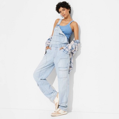 Women's Baggy Denim Overalls - Wild Fable™ Light Wash Xxs : Target