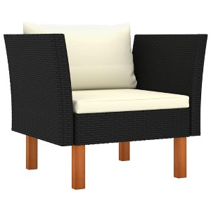 vidaXL Garden Sofa Black PE rattan Medium Removable Covers - 1 of 4
