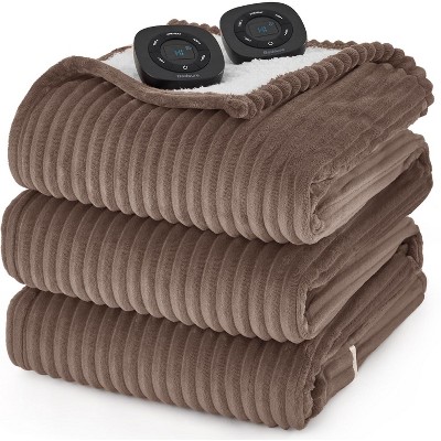 Electric Heated Blanket Soft & Washable Ribbed Flannel