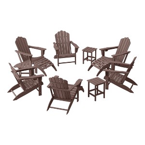 WestinTrends Highland 12-Piece HDPE Outdoor Patio Furniture Adirondack Chair Conversation Table Set - 1 of 4
