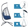 PAGED Porch Swing with Stand Wicker Swing Chair with Seat Cushion for Outdoor, Porch, Garden - 4 of 4
