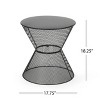 Vynxaria Outdoor Iron Side Table Hourglass Shape, Mesh Design, Rounded Silhouette, Durable Frame, Timeless Style - 2 of 4