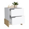 INFURNIC Nightstands Modern Bedside Table with Dual-Drawer Storage and stylish base Sleek Design for Bedroom, Multicolored, 14.6"*17"*19.9" - 4 of 4