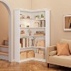 Garvee Farmhouse Corner Bookshelf – 72.8” Tall L-Shaped Bookcase with 5 Tiers, Wood Display Rack for Office and Bedroom, Half Panel Design - 2 of 4