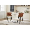 Upholstered Swivel Counter Height Bar Stools Set of 2 with Backs and Footrest for Kitchen Island, Home Bar, or Dining Room - 3 of 4