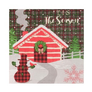Transpac 6.5 in Multicolor Christmas Tis the Season Napkin Set of 20 Disposable Paper Napkins for Holiday Celebrations - 1 of 2