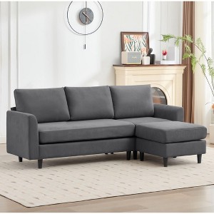 Hyleory L-Shaped Sectional Sofa - Breathable Soft Fabric in Simple Warm Design - 1 of 4