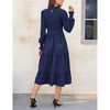 Clearlove Women Long Sleeve Crew Neck Fall Dress Fit Floral Flowy Maxi Dresses Tiered Cocktail Dress - 4 of 4