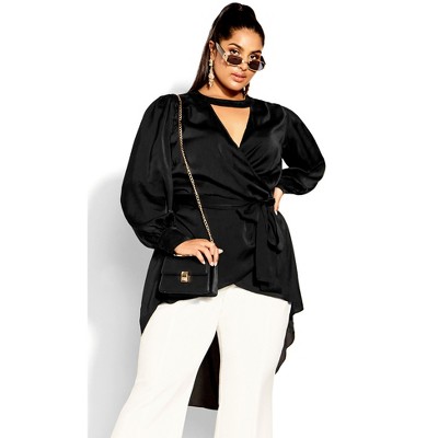 City Chic | Women's Plus Size Demi Top - Black - 22w : Target