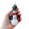 Dapper Gentleman Snowman Glass Christmas Ornament, Refined Handblown Holiday Tree Decor| OrnamentallyYou - 3 of 4